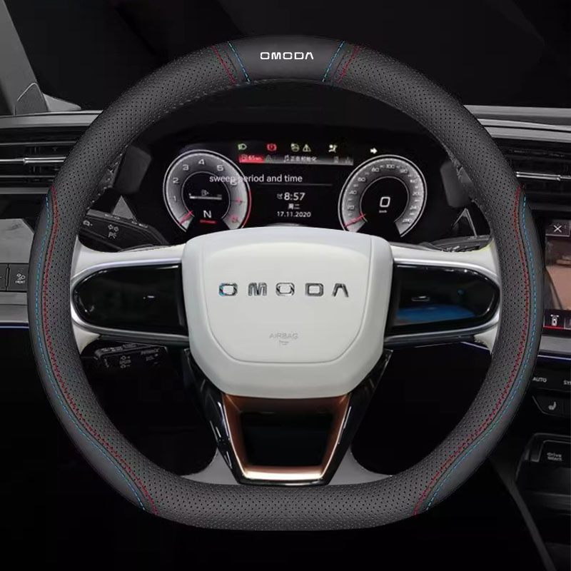 Car Steering Wheel Cover Anti Slip Breathable - Coprivolante in Pelle per Auto per
