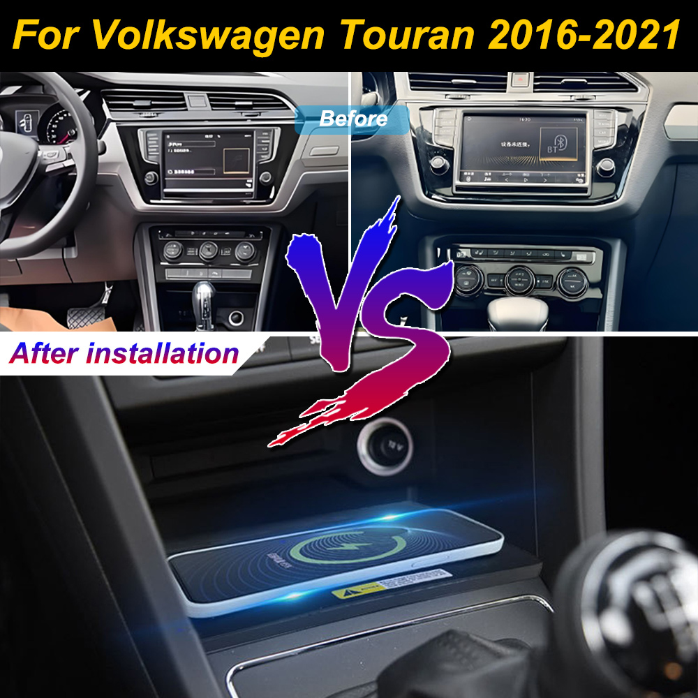 Wireless Car Charger Mount Fast Charging - Caricatore Wireless 2 Din per Volkswagen