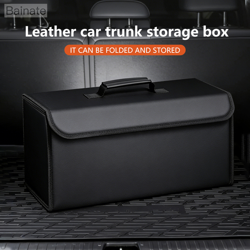 Car Trunk Organizer Foldable Storage Box - Organizer per bagagliaio in pelle per