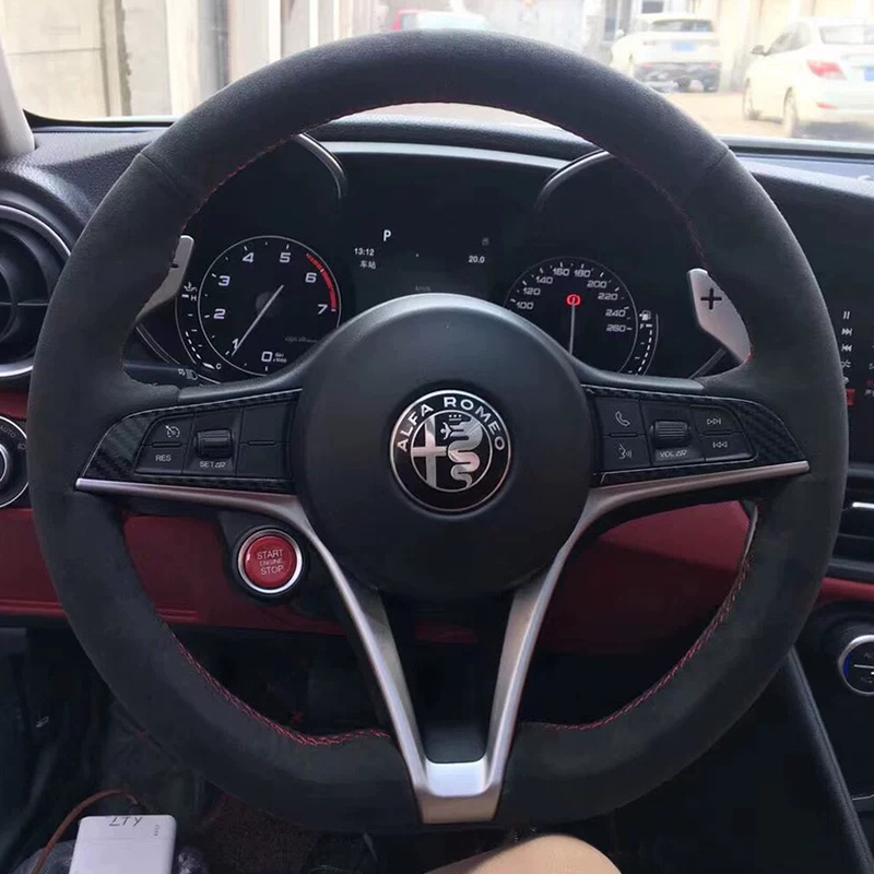 Per Alfa Romeo Giulia Stelvio  - Car Steering Wheel Cover Anti Slip Breathable recensione e prezzo