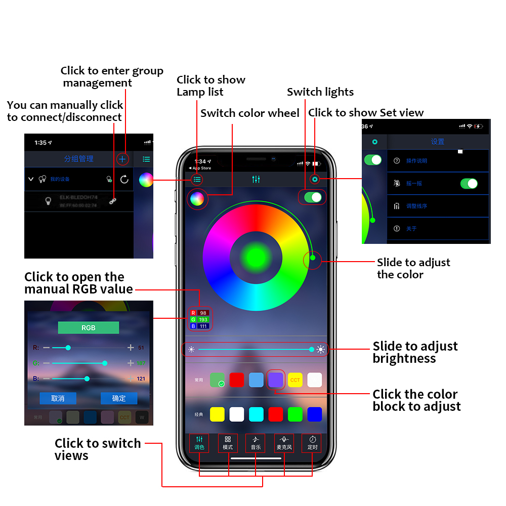 Luce ambientale interna per au - Led Ambient Interior Car Lights App Control recensione e prezzo