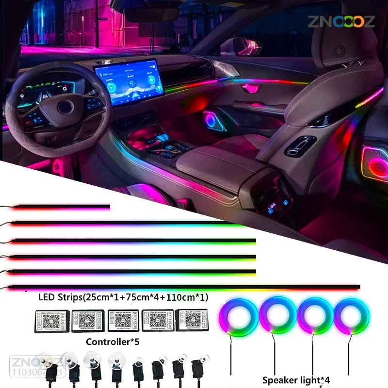 18IN1 Neon Car Interior Luci a - Led Ambient Interior Car Lights App Control recensione e prezzo