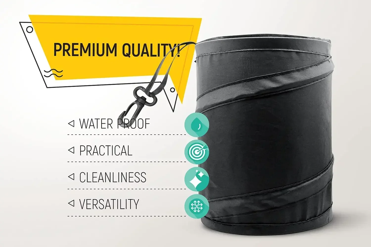 Cestino per rifiuti da auto, b - Waterproof Car Trash Can With Lid recensione e prezzo