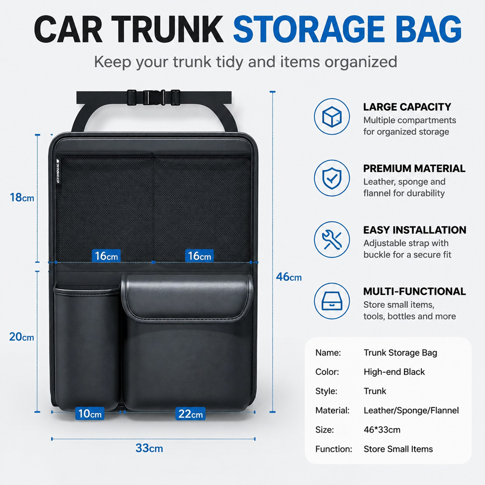 1Pc Kcimo Organizer per Bagagl - Car Trunk Organizer Foldable Storage Box recensione e prezzo